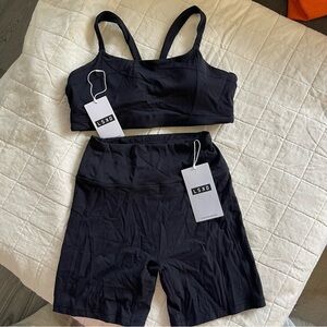 LSKD Inertia Sports Bra AND Bend Mid Short Tight Biker Shorts